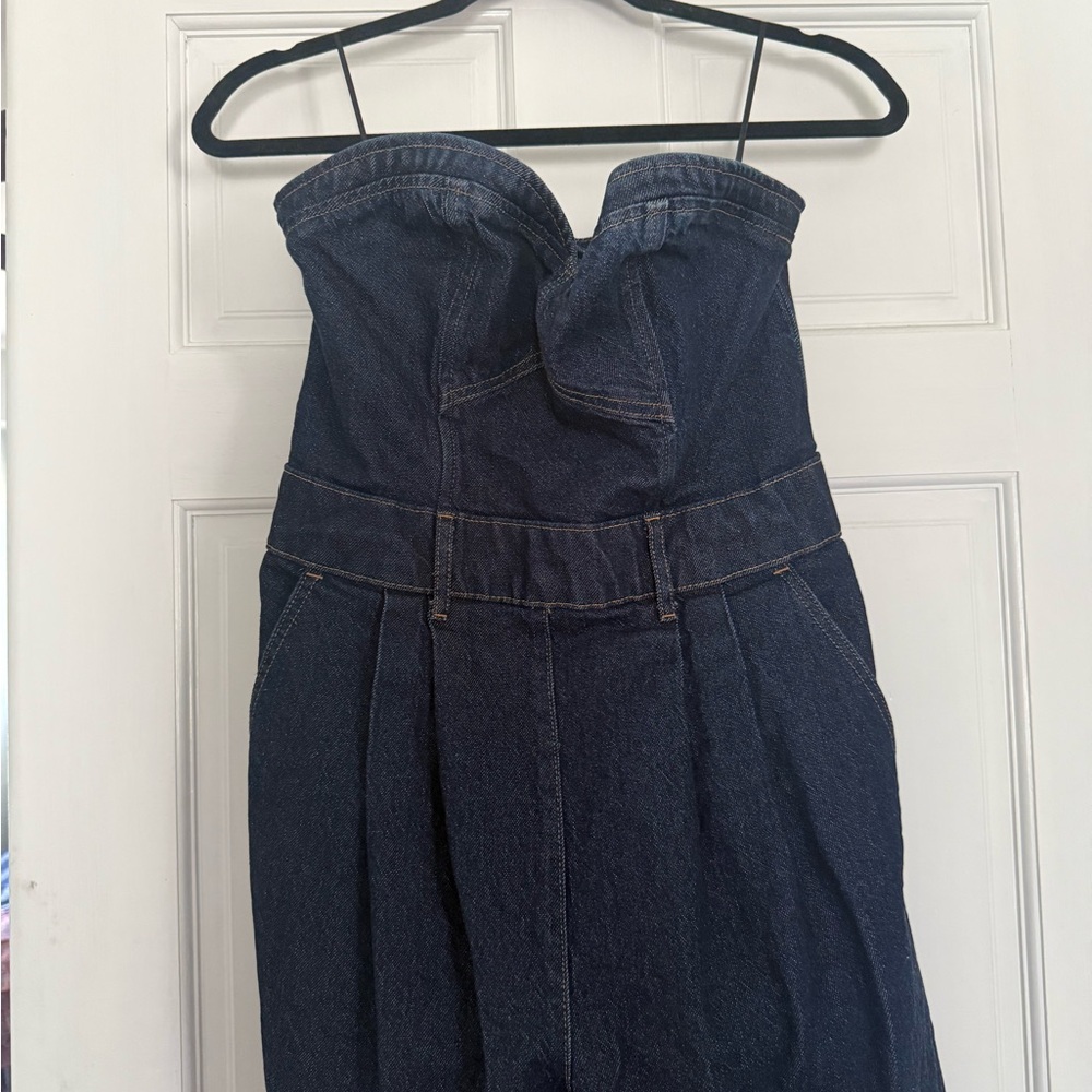 Express Dark Blue Denim Overalls